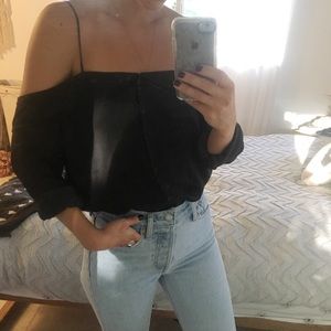 Free People Cold Shoulder Blouse